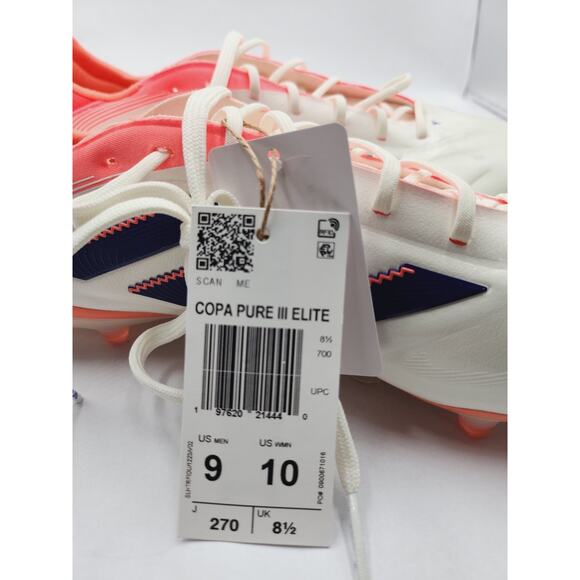 Mens Sz 9 adidas Copa Pure 3 Elite FG Coral Blaze JH8728 main image 5